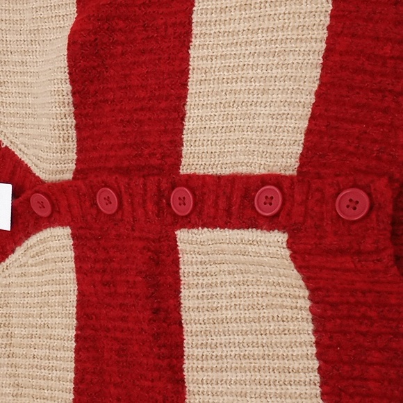 American Eagle Rugby Striped Cardigan Sweater Red XS - Picture 5 of 10